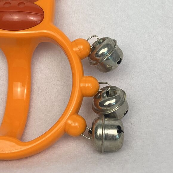 VTG 1980 Bambina Japan Monkey Hand Bell Jingle Orange Child's Rhythm Instrument - Picture 4 of 13